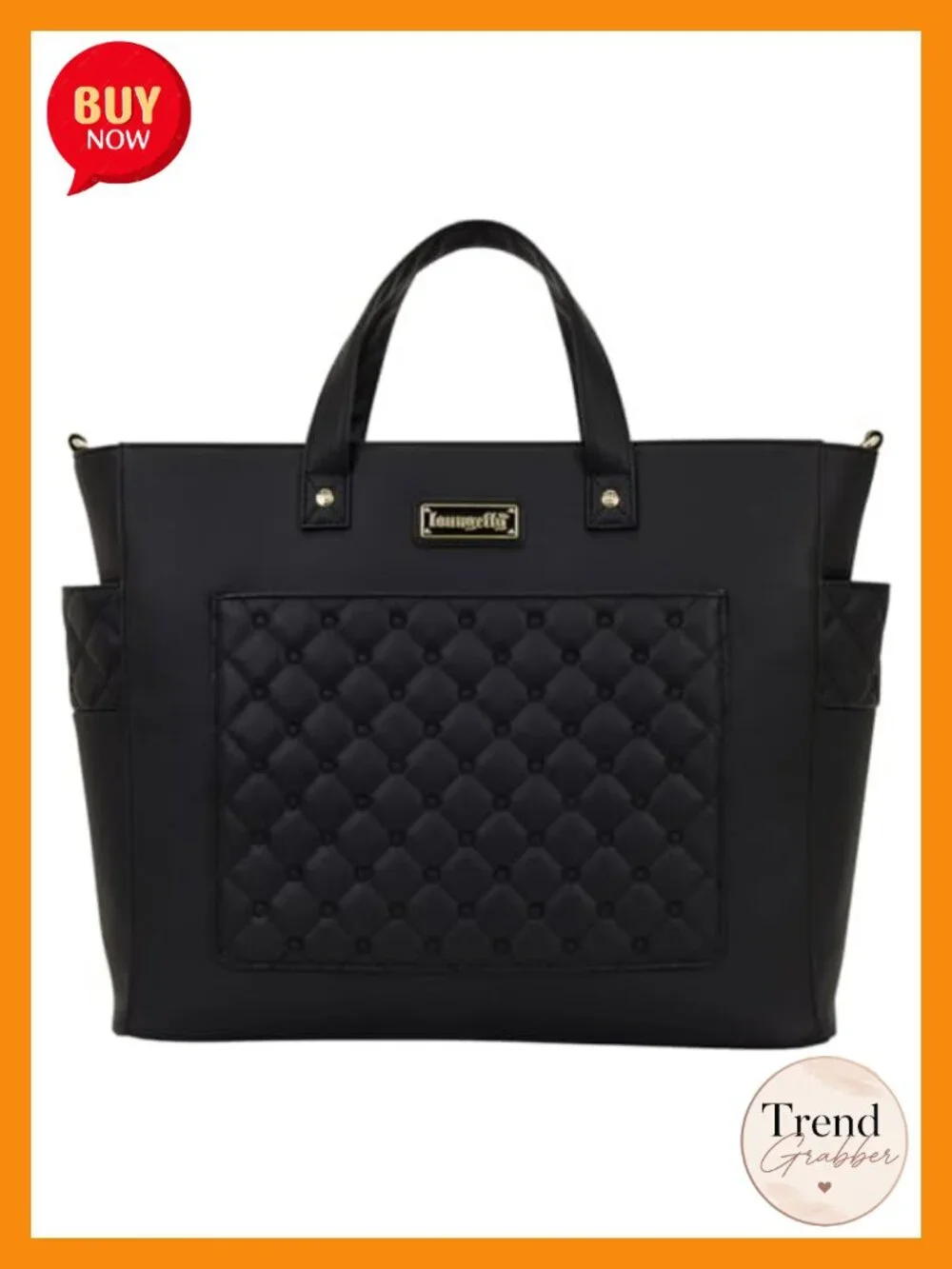 Faux Leather Convertible Backpack Tote with Pin Display